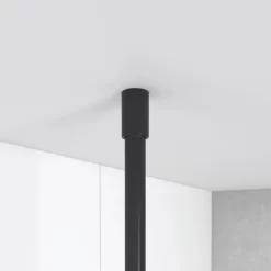 Diamond Inloopdouche | 60 Cm Mat Zwart Helder Glas Vaste Wand -Winkel Voor Badkamermeubels diamond inloopdouche 60 cm mat zwart helder glas vaste wand ida06710mb 3