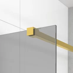Diamond Inloopdouche | 90 Cm Goud Rookglas Vaste Wand -Winkel Voor Badkamermeubels diamond inloopdouche 90 cm goud rookglas vaste wand ida09121gg 2