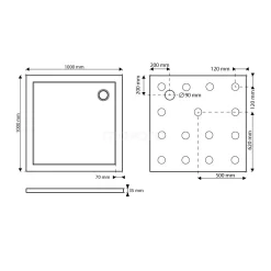 Douchebak 100x100cm Vierkant SMC Hoogglans Wit -Winkel Voor Badkamermeubels douchebak 100x100cm vierkant smc hoogglans wit dbss1010 2