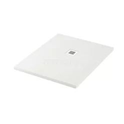 Douchebak 100x80 Cm Rechthoek Mineraalmarmer Wit