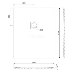 Douchebak 100x80 Cm Rechthoek Mineraalmarmer Wit -Winkel Voor Badkamermeubels douchebak 100x80 cm rechthoek mineraalmarmer wit dblr1008w rw 4