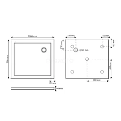 Douchebak 100x90cm Rechthoek Acryl Met Anti-slipoppervlakte 11 Douchebak 100x90cm Rechthoek Acryl Met Anti-slipoppervlakte -Winkel Voor Badkamermeubels douchebak 100x90cm rechthoek acryl met anti slipoppervlakte dbar1009as 4