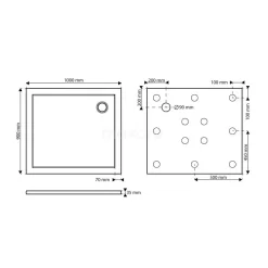 Douchebak 100x90cm Rechthoek SMC Hoogglans Wit -Winkel Voor Badkamermeubels douchebak 100x90cm rechthoek smc hoogglans wit dbsr1009 2