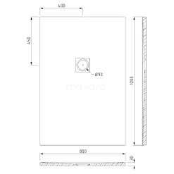 Douchebak 120x80cm Rechthoek Mineraalmarmer Zwart -Winkel Voor Badkamermeubels douchebak 120x80cm rechthoek mineraalmarmer zwart dblr1208b rb 4