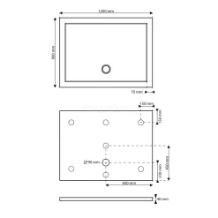 Douchebak 120x90cm Rechthoek Acryl Met Anti-slipoppervlakte -Winkel Voor Badkamermeubels douchebak 120x90cm rechthoek acryl met anti slipoppervlakte dbar1209as 4