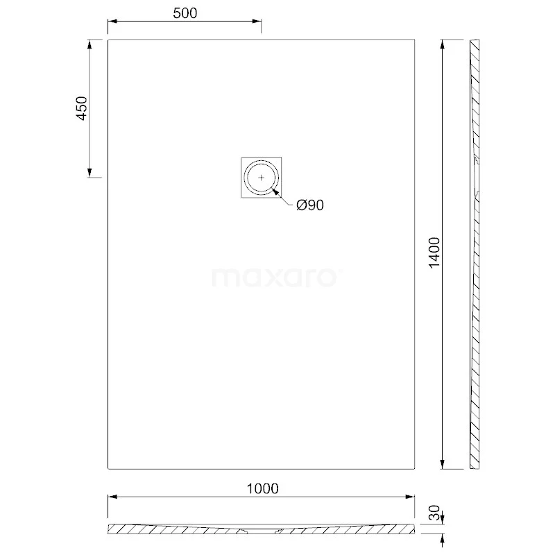 Douchebak 140x100 Cm Rechthoek Mineraalmarmer Wit 7 Douchebak 140x100 Cm Rechthoek Mineraalmarmer Wit - Afbeelding 5