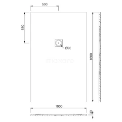 Douchebak 160x100cm Rechthoek Mineraalmarmer Zwart -Winkel Voor Badkamermeubels douchebak 160x100cm rechthoek mineraalmarmer zwart dblr1610b rb 4