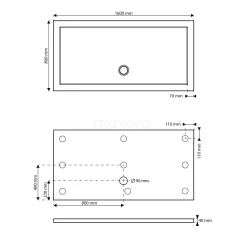 Douchebak 160x80cm Rechthoek Acryl Met Anti-slipoppervlakte -Winkel Voor Badkamermeubels douchebak 160x80cm rechthoek acryl met anti slipoppervlakte dbar1608as 4