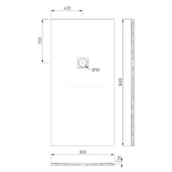 Douchebak 160x80cm Rechthoek Mineraalmarmer Wit 11 Douchebak 160x80cm Rechthoek Mineraalmarmer Wit -Winkel Voor Badkamermeubels douchebak 160x80cm rechthoek mineraalmarmer wit dblr1608w rw 4