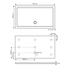 Douchebak 160x90cm Rechthoek Acryl Hoogglans Wit -Winkel Voor Badkamermeubels douchebak 160x90cm rechthoek acryl hoogglans wit dbar1609g 4