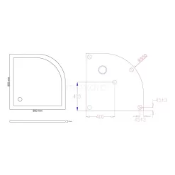 Douchebak 80x80cm Kwartrond Acryl Hoogglans Wit -Winkel Voor Badkamermeubels douchebak 80x80cm kwartrond acryl hoogglans wit dbaq0808g 4
