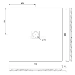 Douchebak 80x80cm Vierkant Mineraalmarmer Grijs -Winkel Voor Badkamermeubels douchebak 80x80cm vierkant mineraalmarmer grijs dbls0808dg rdg 4