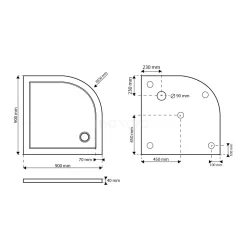 Douchebak 90x90cm Kwartrond Acryl Hoogglans Wit -Winkel Voor Badkamermeubels douchebak 90x90cm kwartrond acryl hoogglans wit dbaq0909g 4