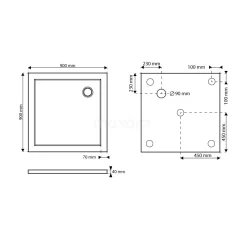 Douchebak 90x90cm Vierkant Acryl Met Anti-slipoppervlakte -Winkel Voor Badkamermeubels douchebak 90x90cm vierkant acryl met anti slipoppervlakte dbas0909as 4