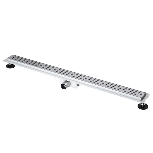 Douchegoot Met Flensrand 100cm Gestreept Rooster Rvs 3 Douchegoot Met Flensrand 100cm Gestreept Rooster Rvs