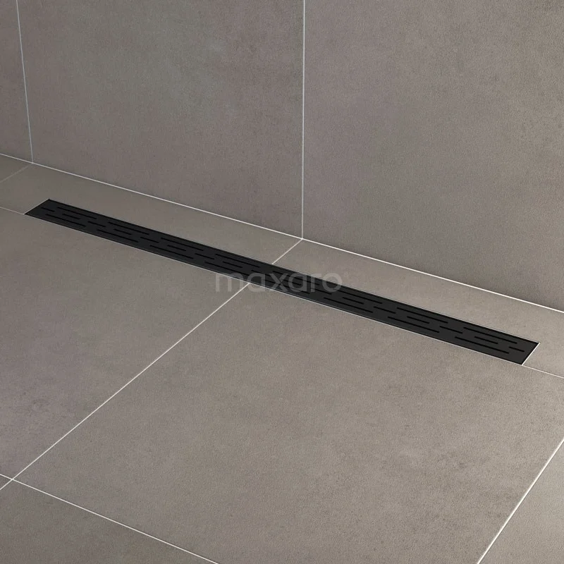 Douchegoot Met Flensrand 100cm Gestreept Rooster Zwart 4 Douchegoot Met Flensrand 100cm Gestreept Rooster Zwart - Afbeelding 2