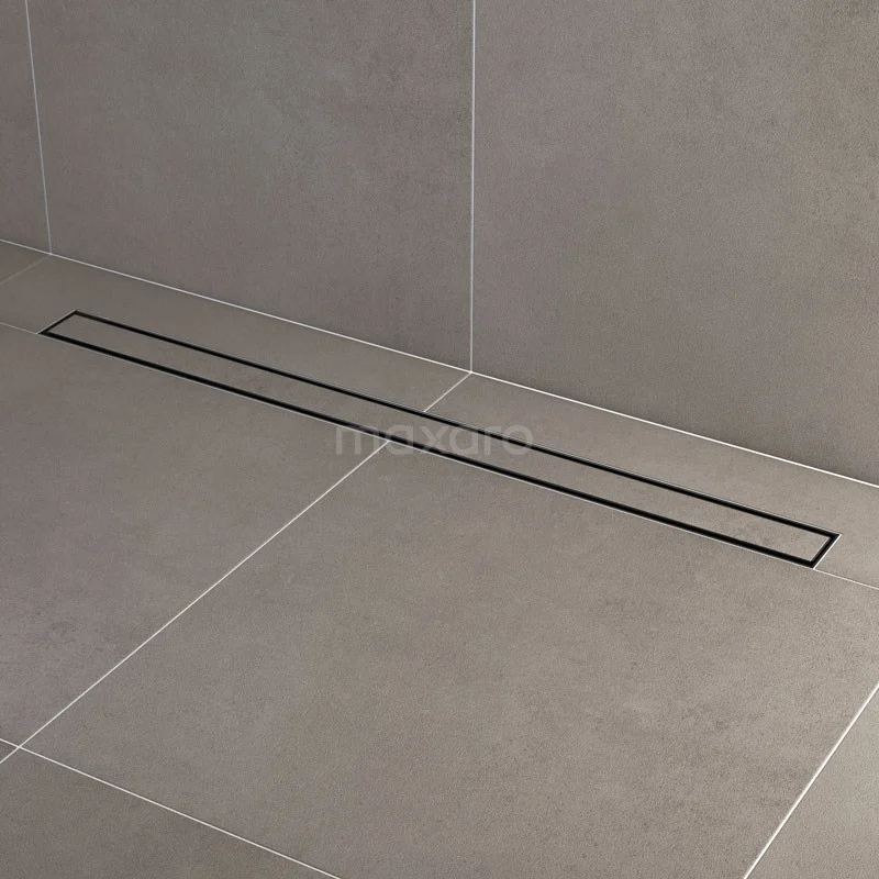 Douchegoot Met Flensrand 100cm Tegel- En Plaatrooster Zwart 5 Douchegoot Met Flensrand 100cm Tegel- En Plaatrooster Zwart - Afbeelding 3