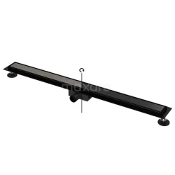 Douchegoot Met Flensrand 100cm Tegel- En Plaatrooster Zwart