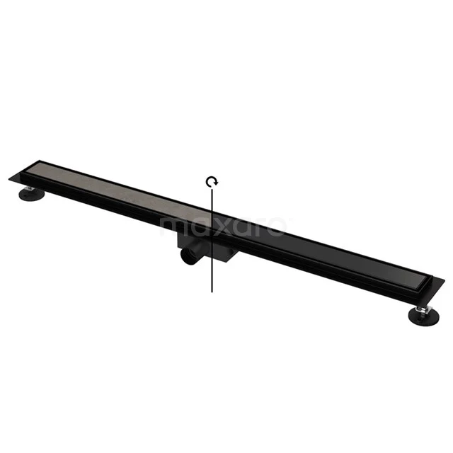 Douchegoot Met Flensrand 100cm Tegel- En Plaatrooster Zwart 3 Douchegoot Met Flensrand 100cm Tegel- En Plaatrooster Zwart