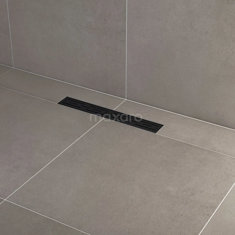 Douchegoot Met Flensrand 50cm Gestreept Rooster Zwart 4 Douchegoot Met Flensrand 50cm Gestreept Rooster Zwart - Afbeelding 2