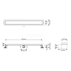 Douchegoot Met Flensrand 70cm Tegel- En Plaatrooster Zwart -Winkel Voor Badkamermeubels douchegoot met flensrand 70cm tegel en plaatrooster zwart dfg02 0700mb 5