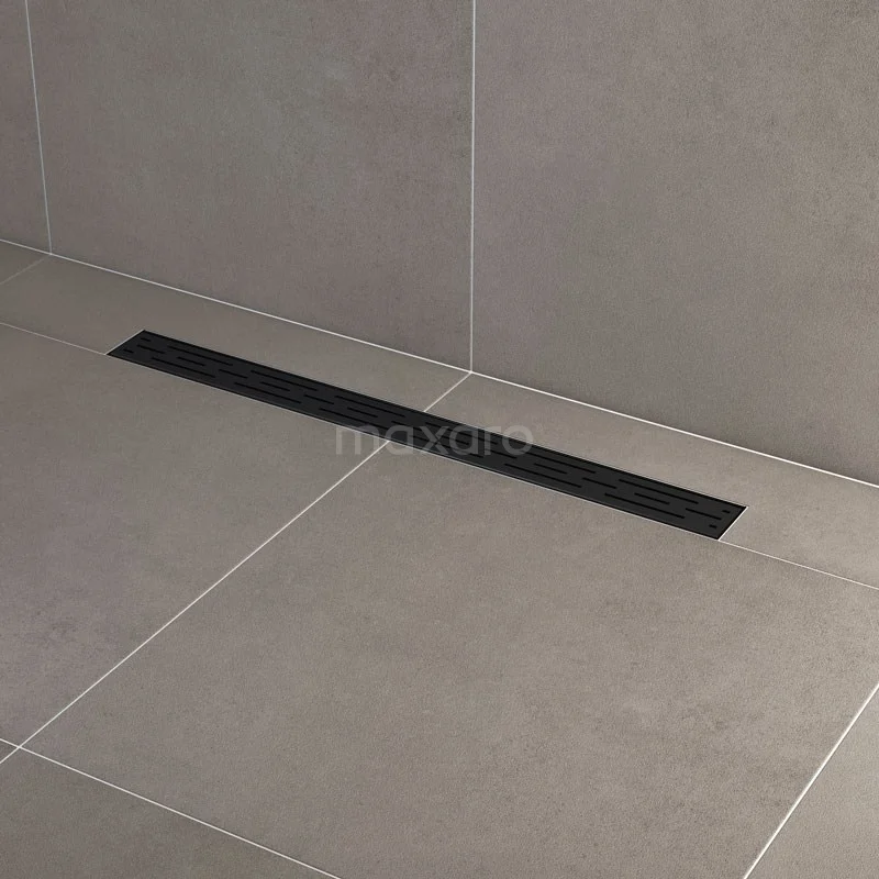 Douchegoot Met Flensrand 80cm Gestreept Rooster Zwart 4 Douchegoot Met Flensrand 80cm Gestreept Rooster Zwart - Afbeelding 2