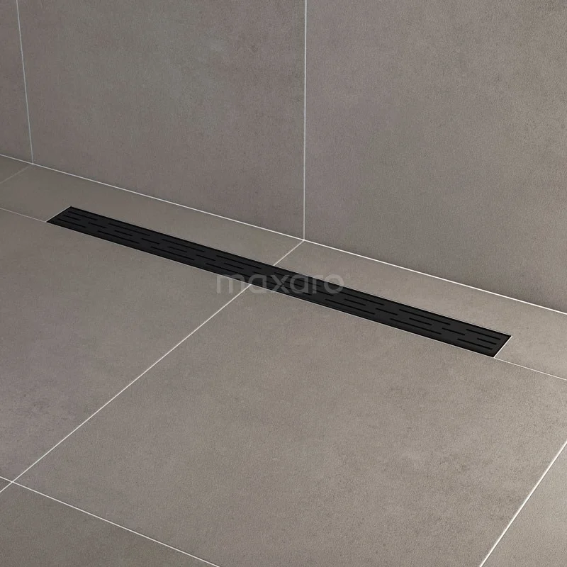 Douchegoot Met Flensrand 90cm Gestreept Rooster Zwart 4 Douchegoot Met Flensrand 90cm Gestreept Rooster Zwart - Afbeelding 2