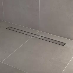 Douchegoot Met Flensrand 90cm Tegel- En Plaatrooster Zwart -Winkel Voor Badkamermeubels douchegoot met flensrand 90cm tegel en plaatrooster zwart dfg02 0900mb 2