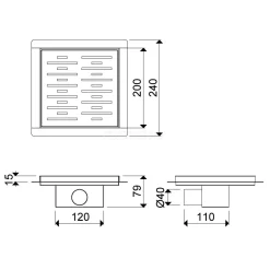 Doucheput Met Flensrand 20cm Gestreept Rooster Rvs -Winkel Voor Badkamermeubels doucheput met flensrand 20cm gestreept rooster rvs dsg01 200 4