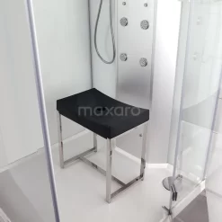 Douchestoel Donkergrijs Kussen RVS Frame