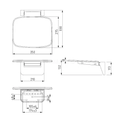 Douchestoel Wit Wandmontage -Winkel Voor Badkamermeubels douchestoel wit wandmontage ds 001w 3