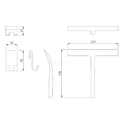 Douchewisser, Hangend, Glasbevestiging, Grijs 10 Douchewisser, Hangend, Glasbevestiging, Grijs -Winkel Voor Badkamermeubels douchewisser hangend glasbevestiging grijs 109107g 4