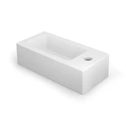 Fonteintje WC Clasico Keramiek Mat Wit Kraangat Rechts