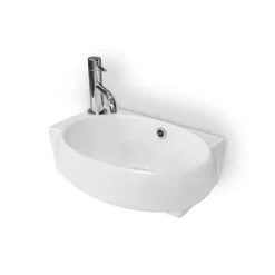 Fonteintje WC Clasico Keramiek Wit Kraangat Links Met Overloop