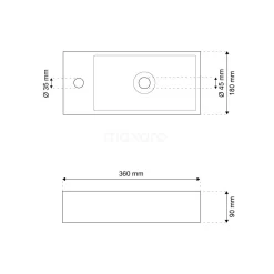 Fonteintje WC Novanta Natuursteen Blue Stone Kraangat Links -Winkel Voor Badkamermeubels fonteintje wc novanta natuursteen blue stone kraangat links n118 1011 2
