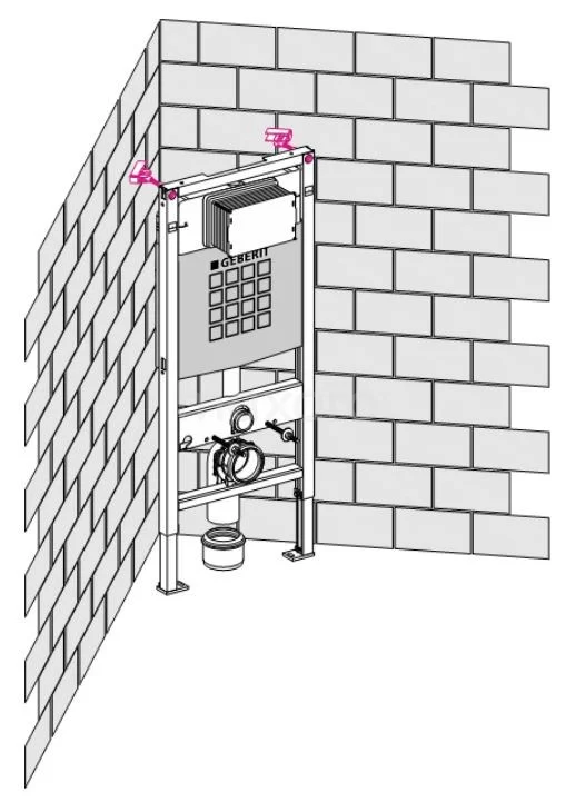 Geberit Duofix Muurbevestiging Hoekmontage 4 Geberit Duofix Muurbevestiging Hoekmontage - Afbeelding 2