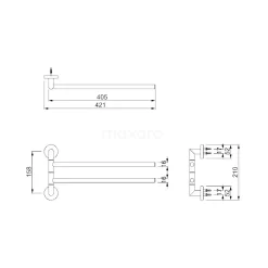 Handdoekenrek Radius Black Steel, Draaibaar, Zwart Metaal 7 Handdoekenrek Radius Black Steel, Draaibaar, Zwart Metaal -Winkel Voor Badkamermeubels handdoekenrek radius black steel draaibaar zwart metaal 150 0401zm 2