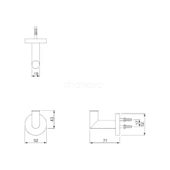 Handdoekhaak Radius Black Steel, Zwart Metaal 7 Handdoekhaak Radius Black Steel, Zwart Metaal -Winkel Voor Badkamermeubels handdoekhaak radius black steel zwart metaal 150 0601zm 2
