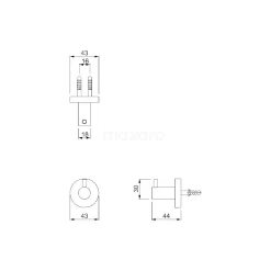 Handdoekhaak Radius Gold, Goud -Winkel Voor Badkamermeubels handdoekhaak radius gold goud 150 0602gg 2