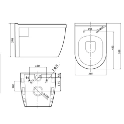 Hangend Toilet Base Easy Clean Wit -Winkel Voor Badkamermeubels hangend toilet base easy clean wit 300.0376 3