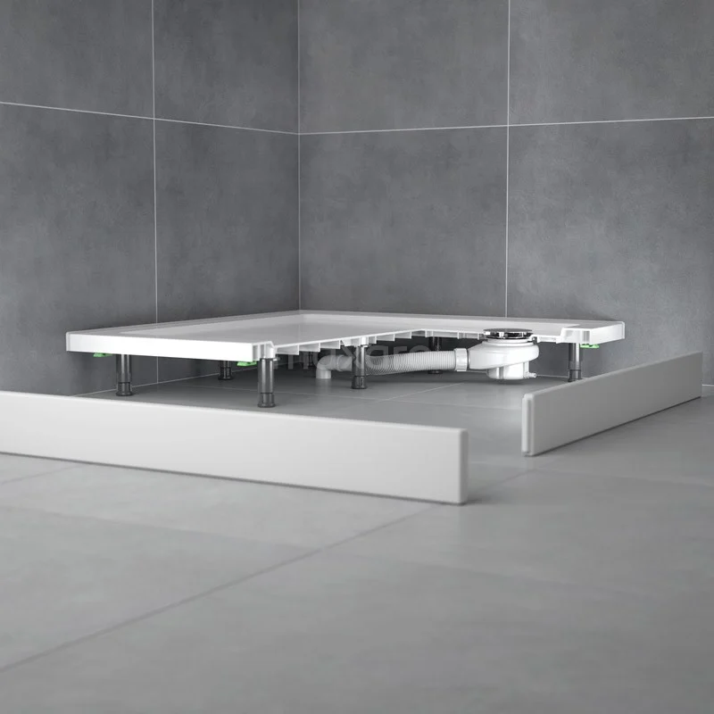 Hoge Douchebak 100x100cm Kwartrond SMC Hoogglans Wit 4 Hoge Douchebak 100x100cm Kwartrond SMC Hoogglans Wit - Afbeelding 2