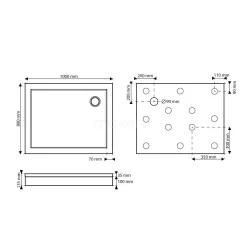 Hoge Douchebak 100x80cm Rechthoek SMC Hoogglans Wit -Winkel Voor Badkamermeubels hoge douchebak 100x80cm rechthoek smc hoogglans wit dbsr1008 h 6