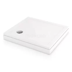 Hoge Douchebak 100x90cm Rechthoek Acryl Hoogglans Wit