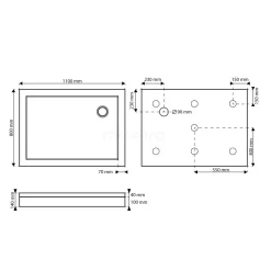 Hoge Douchebak 110x80cm Rechthoek Acryl Hoogglans Wit -Winkel Voor Badkamermeubels hoge douchebak 110x80cm rechthoek acryl hoogglans wit dbar1108 h 6