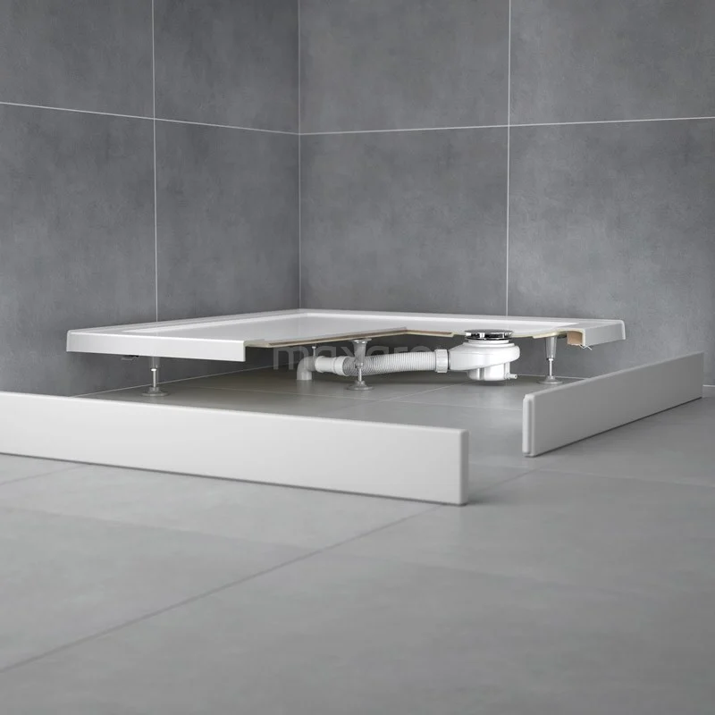 Hoge Douchebak 120x100cm Rechthoek Acryl Hoogglans Wit 4 Hoge Douchebak 120x100cm Rechthoek Acryl Hoogglans Wit - Afbeelding 2