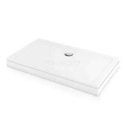 Hoge Douchebak 140x80cm Rechthoek Acryl Hoogglans Wit