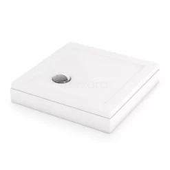 Hoge Douchebak 70x70cm Vierkant Acryl Hoogglans Wit