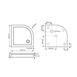 Hoge Douchebak 80x80cm Kwartrond Acryl Hoogglans Wit -Winkel Voor Badkamermeubels hoge douchebak 80x80cm kwartrond acryl hoogglans wit dbaq0808 h 6