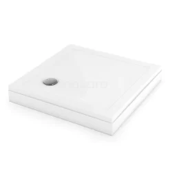 Hoge Douchebak 90x90cm Vierkant Acryl Hoogglans Wit