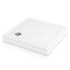 Hoge Douchebak 90x90cm Vierkant SMC Hoogglans Wit